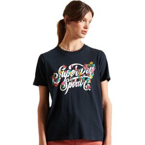 Superdry W1010733a Short Sleeve T-shirt Blauw 2XS Vrouw