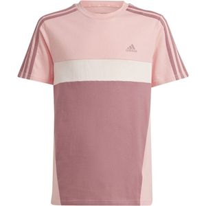 Adidas Tiberio 3 Stripes Colorblock Cotton Short Sleeve T-shirt Roze 13-14 Years Jongen