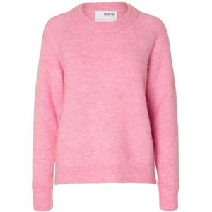 Selected Lulu O Neck Sweater Roze M Vrouw