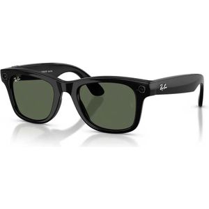 Ray-Ban - RW4012 Wayfarer - Zonnebril - Zwart - Geïnjecteerd - Groene G15 Hurken