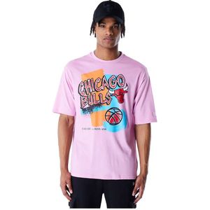 New Era - Retro Graphic Chicago Bulls - T-shirt - Roze - Korte Mouwen