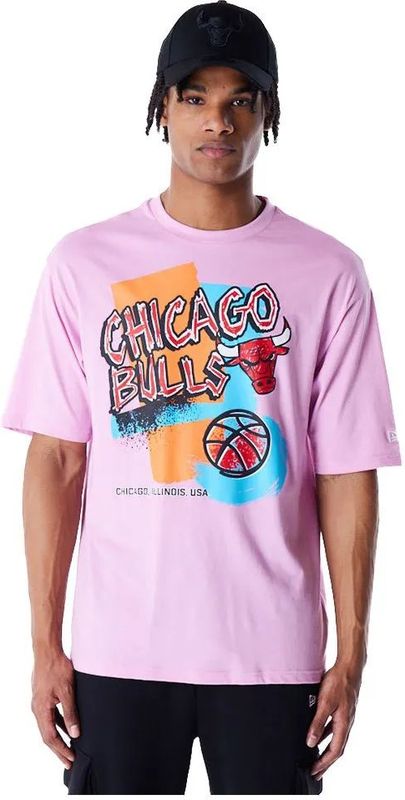 New Era - Retro Graphic Chicago Bulls - T-shirt - Roze - Korte Mouwen