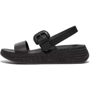 Fitflop F-mode Espadrille Buckle Leather Flatform Slippers