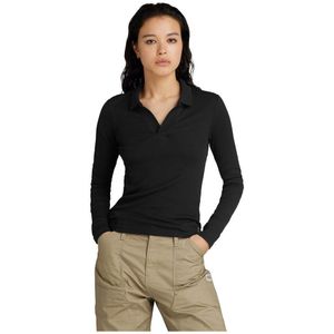 G-star Ribbed Long Sleeve Polo  M Vrouw