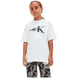 Calvin Klein Jeans Natural Dye Monogram Short Sleeve T-shirt Wit 10 Years Jongen