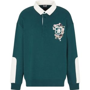 Ea7 Emporio Armani Train Club House Buttoned Rugby Lange Mouw Poloshirt