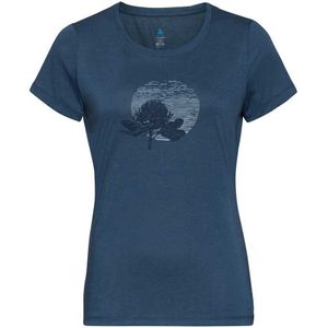 Odlo Halden Print Short Sleeve T-shirt Blauw XS Vrouw