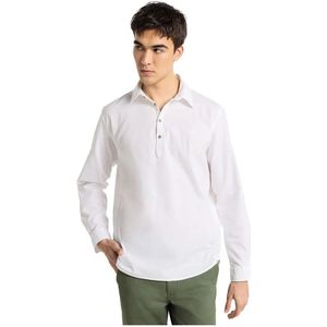 BENDORFF - Basic Elastische Polo - Wit - Lange Mouwen - Casual - Katoen