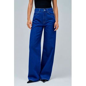 Jeans - Wijde Pijpen - Blauw - 100% Katoen - Hoge Taille