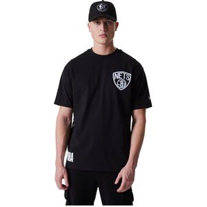 New Era Nba Oversized Bp Neon Brooklyn Nets Short Sleeve T-shirt Zwart M Man