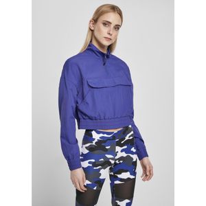 Urban Classics Cropped Crinkle Nylon Jacket Blauw XL Vrouw