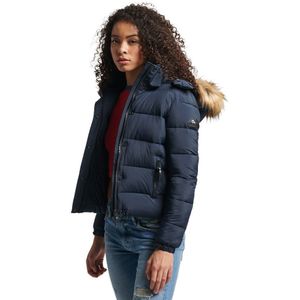 Superdry Vintage Hooded Mid Layer Short Jacket Blauw L Vrouw