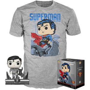 Funko Pop And Tee Dc Comics Jim Lee Superman Exclusive Figure Grijs L