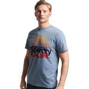 Superdry Code Logo Great Outdoors Graphic Short Sleeve T-shirt Blauw S Man