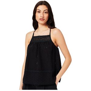 Superdry Vintage Woven Lace Sleeveless T-shirt Zwart XS Vrouw