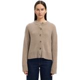 Selected - Cille - Vest - Ronde Hals - Lange Mouwen - Knoopsluiting - Normale Pasvorm - 70% Wol - 30% Kasjmier