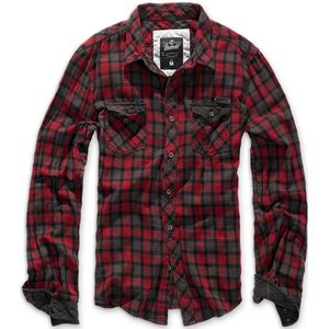 Brandit Check Duncan Long Sleeve Shirt Rood 4XL Man