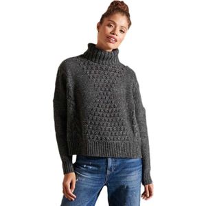 Superdry Chunky Cable Roll Sweater Grijs XL Vrouw