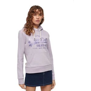 Superdry Metallic Vintage Logo Graphic Hoodie Paars S Vrouw