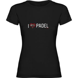 Kruskis I Love Padel Short Sleeve T-shirt Zwart XL Vrouw