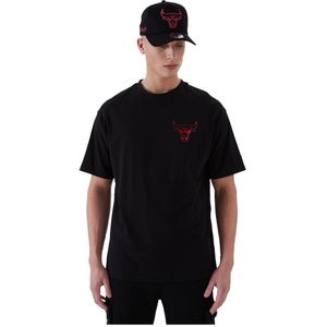 New Era Nba Metallic Chicago Bulls Short Sleeve T-shirt Zwart XL Man