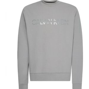 Calvin Klein Matt Shine Split Logo Sweatshirt Grijs XL Man