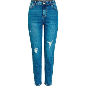 Pieces Kesia Mom Ankle Destroy235 Vi High Waist Jeans Blauw S Vrouw