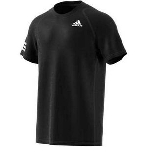 Adidas Badminton Club 3 Stripes Short Sleeve T-shirt Zwart M Man