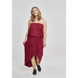 Urban Classics - Bandeau Midi Asymmetric Lange jurk - 3XL - Rood