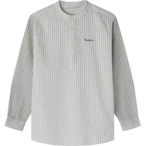 Pepe Jeansvoor jongens. PB302705 Carter Overhemd wit (10años= 140cm), Casual, Vlas, Lange mouwen, Duurzaam, kinderkleding