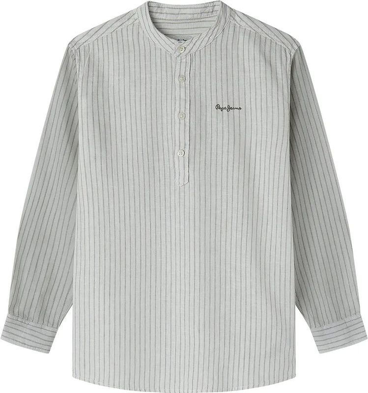 Pepe Jeansvoor jongens. PB302705 Carter Overhemd wit (10años= 140cm), Casual, Vlas, Lange mouwen, Duurzaam, kinderkleding