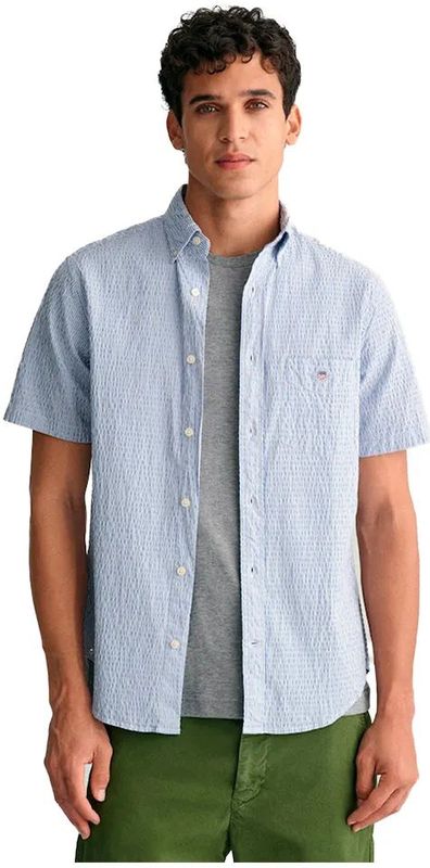 Gant Seersucker Overhemd Met Korte Mouwen