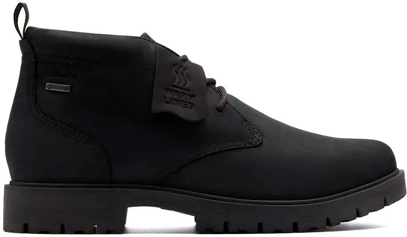 Clarks - Berhill Mid GTX - Leren Laarzen - Zwart - Casual