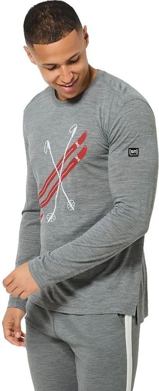 Super.natural - Kryssede Ski - T-shirt - Lange Mouwen