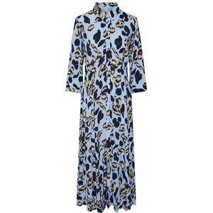 Yas Savanna Long Sleeve Long Dress Blauw XL Vrouw