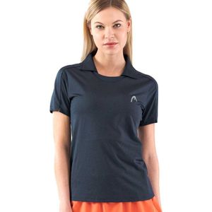 Head Racket Padel Tech Short Sleeve Polo Blauw S Vrouw