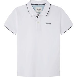Pepe Jeans New Thor Short Sleeve Polo Wit 12 Years Meisje
