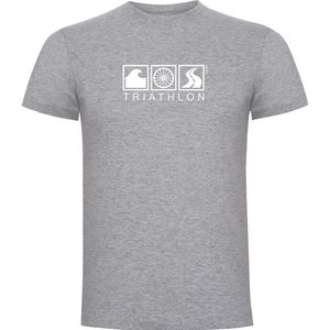 Kruskis Triathlon Short Sleeve T-shirt Grijs S Man