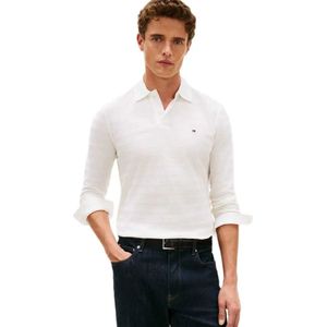 Tommy Hilfiger Herringbone Regular Fit Lange Mouw Poloshirt
