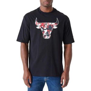 New Era Nba Large Infill Os Chicago Bulls Short Sleeve T-shirt Zwart XS Man
