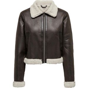 Only Betty Bonded Leather Jacket Bruin M Vrouw