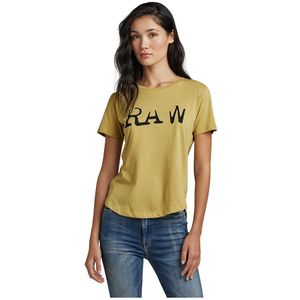 G-star Raw Optic Slim Short Sleeve T-shirt Goud XS Vrouw