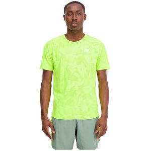 New Balance Q Speed Jacquard Short Sleeve T-shirt Groen S Man