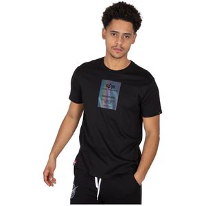 Alpha Industries Rainbow Reflective Label Short Sleeve T-shirt Zwart XL Man