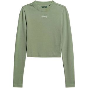 Superdry Rib Embroidered Fitted T-shirt Met Lange Mouwen
