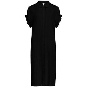 Object Sanne Tiana Short Sleeve Long Dress Zwart 40 Vrouw