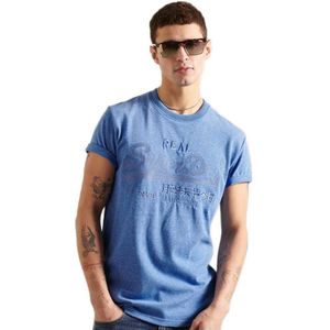 Superdry Vintage Logo Tonal Embroidered Short Sleeve T-shirt Blauw S Man