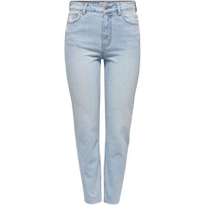 Only Emily Straight Raw High Waist Jeans Blauw 32 / 34 Vrouw