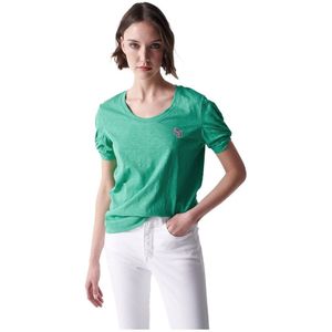 Salsa Jeans Mini Logo Short Sleeve T-shirt Groen L Vrouw