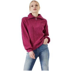 Garcia L30240 Half Zip Sweater Roze M Vrouw
